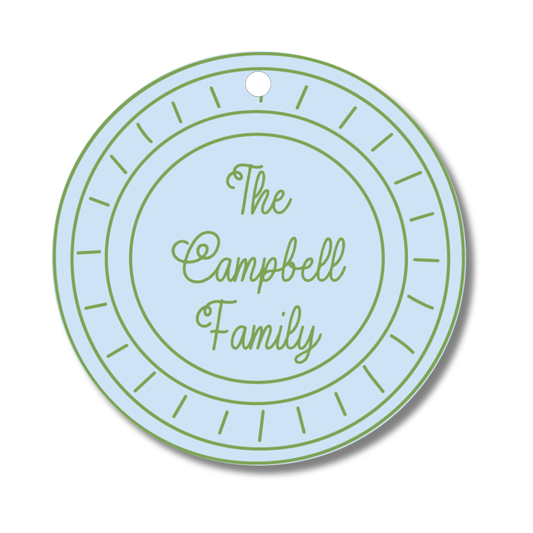 Doodle Border Round Hanging Gift Tag