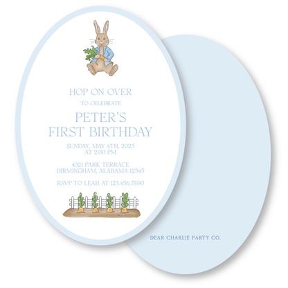 Peter Rabbit Boys Oval Birthday Invitation