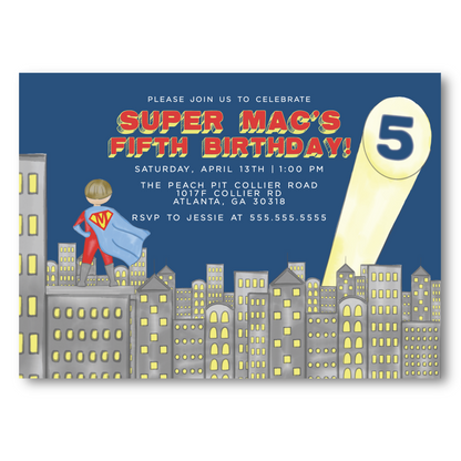 Superhero Birthday Invitation