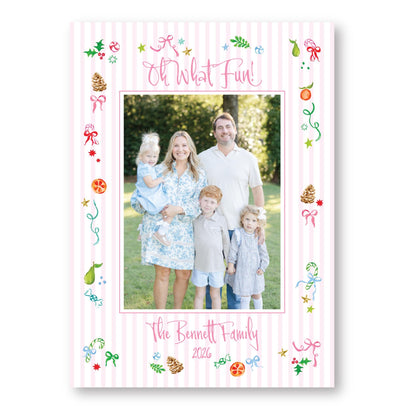Christmas Confetti Stripes | 5x7 Card with Envelope | 2026 Holiday Card