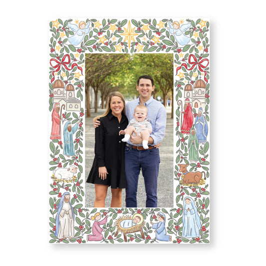 The Nativity Story Traditional Frame | 5x7 Holiday Photo Card with Envelope