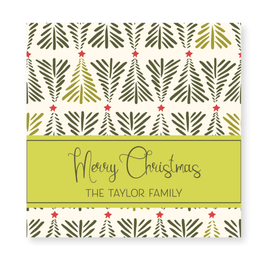 a merry christmas card with a green border
