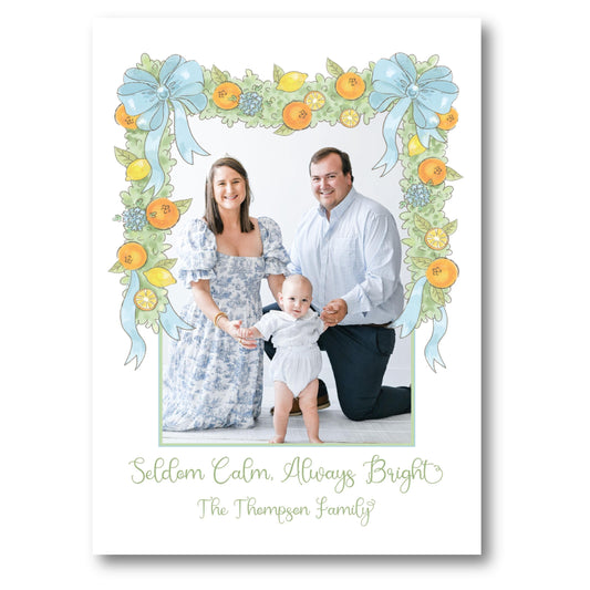 Citrus Cheer Holiday Card | 5x7 Holiday Photo Card with Envelope