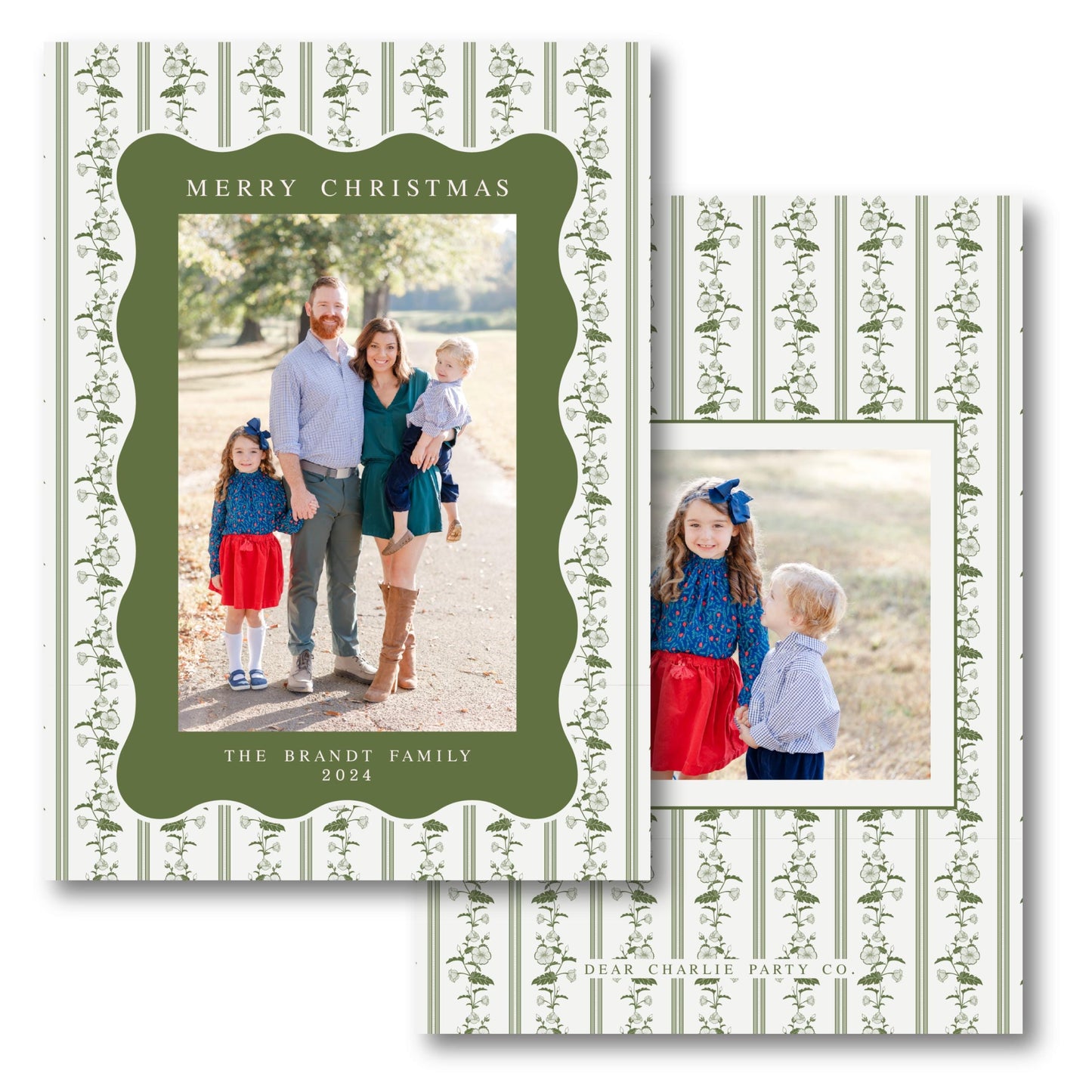 a christmas card with a picture of a family