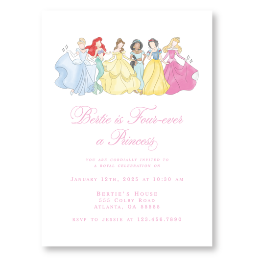 Royal Celebration Princess Birthday Invitation in Pink