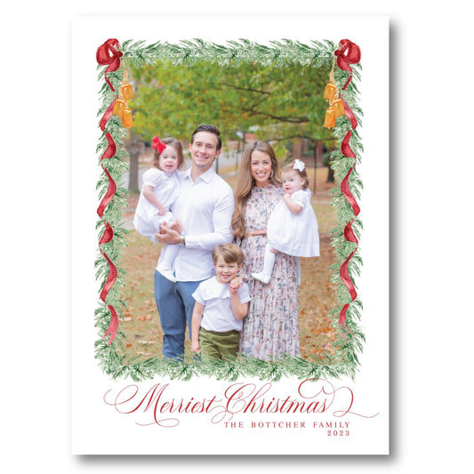 a christmas card with a photo of a family