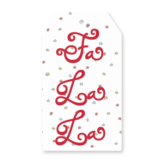 a tag that says fa la la la