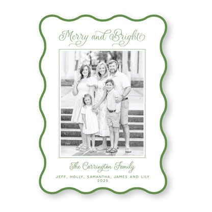 PRINTED Die Cut Holiday Card | Candy Coated Christmas in Pink | 5x7 Holiday Photo Card with Envelope