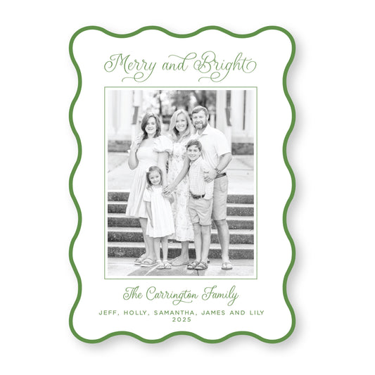 PRINTED Die Cut Holiday Card | Candy Coated Christmas in Pink | 5x7 Holiday Photo Card with Envelope
