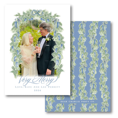 a wedding card with a picture of a couple