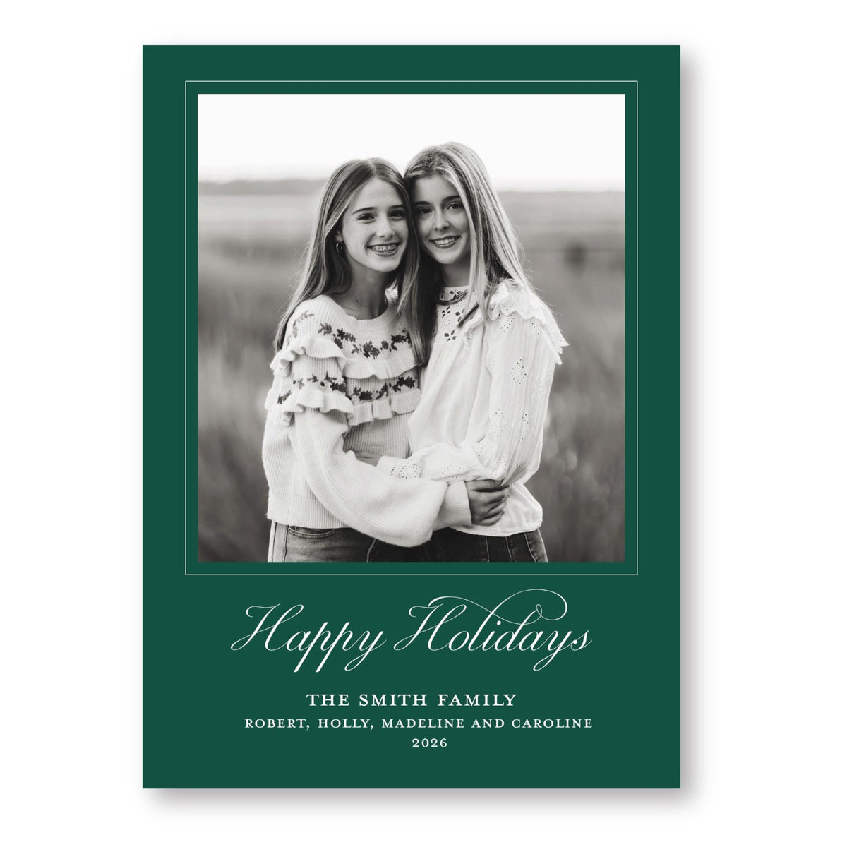 Merry Marble Green Blue and Red | 2026 Holiday Card