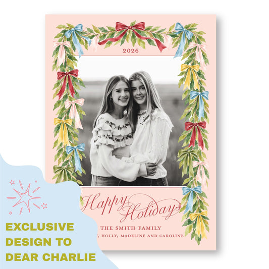 Wrapped in Ribbon Garland Vertical | 2026 Exclusive Art Holiday Card