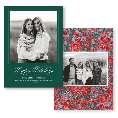 Merry Marble Green Blue and Red | 2026 Holiday Card