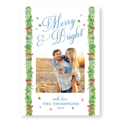 Decked in Bows Card | 5x7 Holiday Photo Card with Envelope