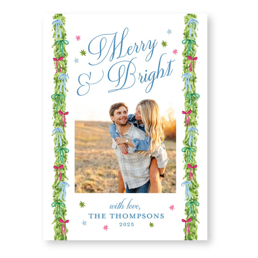 Decked in Bows Card | 5x7 Holiday Photo Card with Envelope