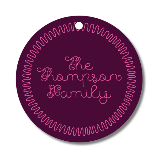 Doodle Border Round Hanging Gift Tag