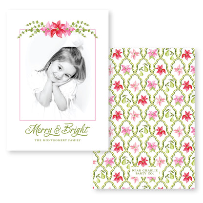 Petals and Pears Card in White | 5x7 Holiday Photo Card with Envelope