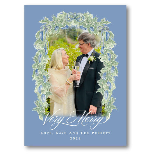 a wedding card with a picture of a couple