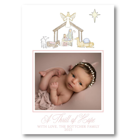 a birth card with a photo of a baby girl