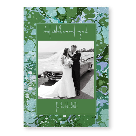 Marble Merriment in Lakeside Card | 5x7 Holiday Photo Card with Envelope