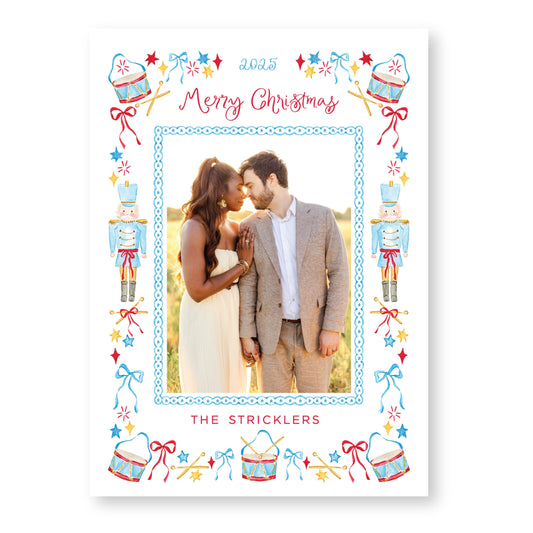 Santa's Soldier in Blue | 5x7 Holiday Photo Card with Envelope