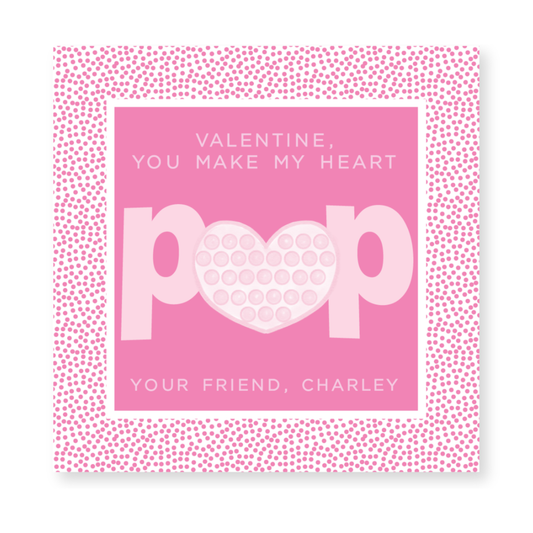 a valentine card with a pop heart on it