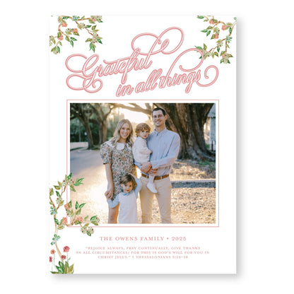 Autumn Chinoiserie in White | 5x7 Holiday Photo Card with Envelope