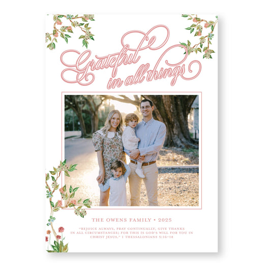 Autumn Chinoiserie in White | 5x7 Holiday Photo Card with Envelope