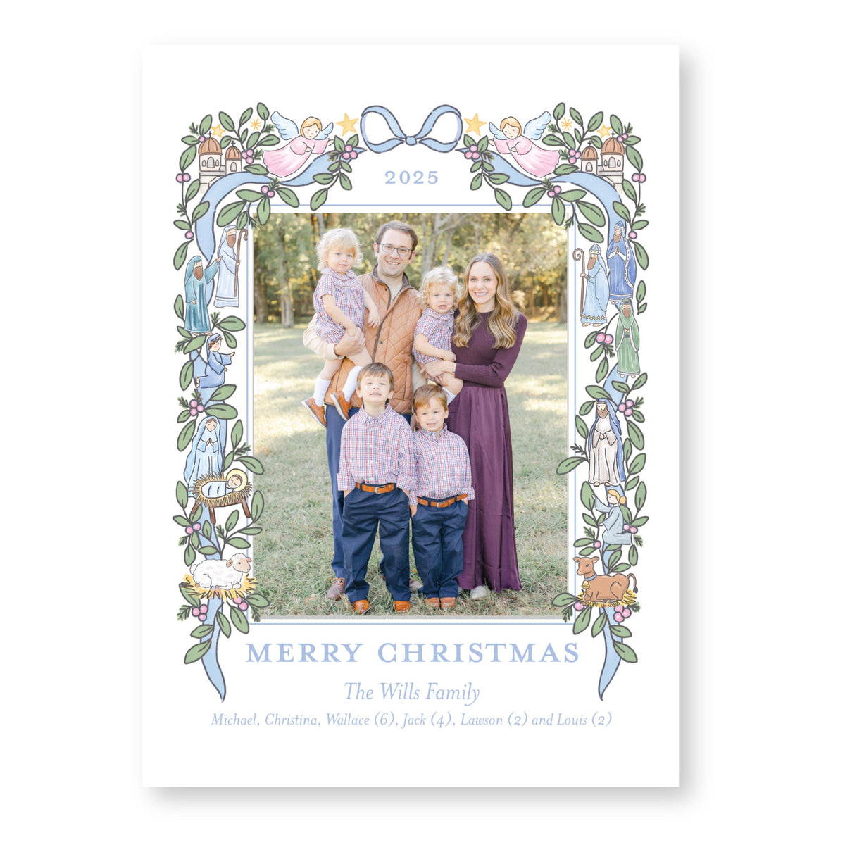 The Nativity Story Pale Blue | Holiday Photo Card