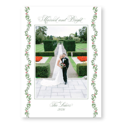 Holly Jolly Wavy Border | Holiday Photo Card