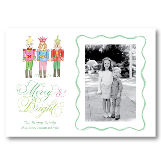 a christmas card with a picture of two children