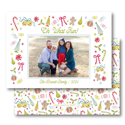 a christmas card with a picture of a family
