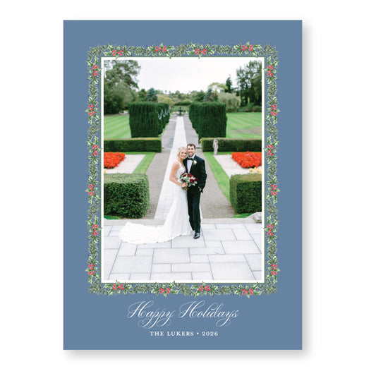 Holly Jolly Frame | 5x7 Holiday Photo Card with Envelope