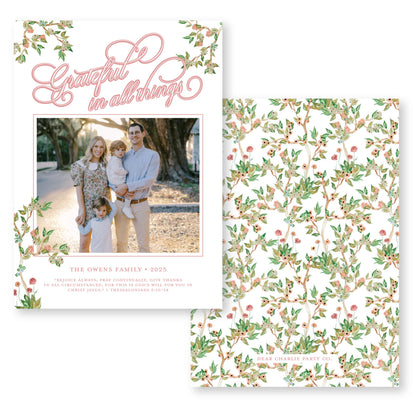 Autumn Chinoiserie in White | Holiday Photo Card