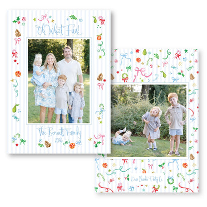 Christmas Confetti Stripes | 5x7 Card with Envelope | 2026 Holiday Card