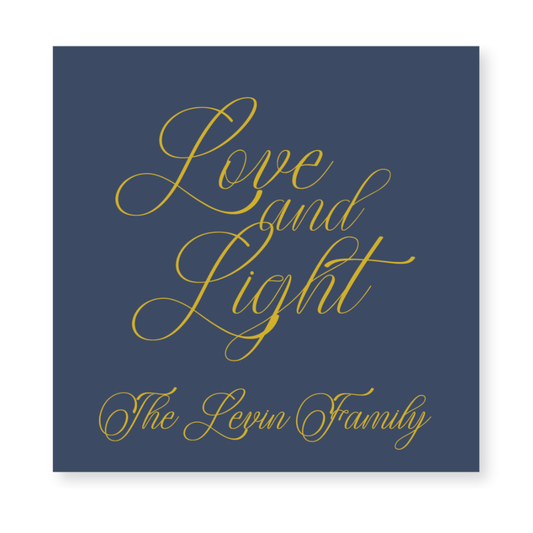 a blue and yellow poster with the words love and light