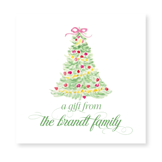 a card with a christmas tree on it