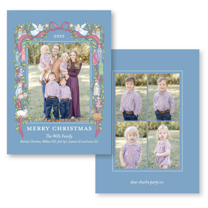 The Nativity Story in Denim Blue | 5x7 Holiday Photo Card with Envelope