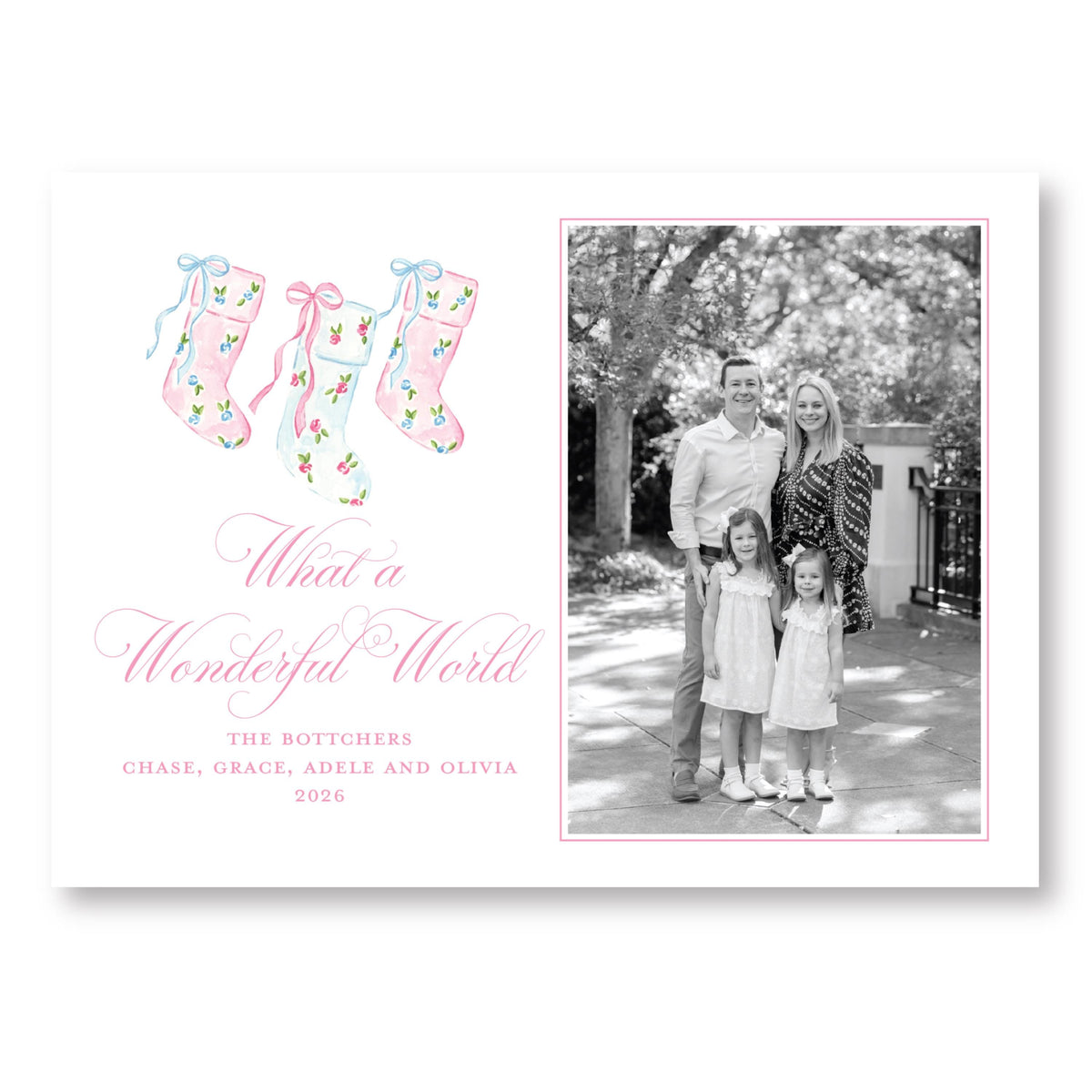Pretty Little Christmas Stockings Card | Holiday Photo Card