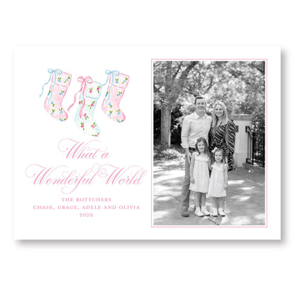 Pretty Little Christmas Stockings Card | Holiday Photo Card