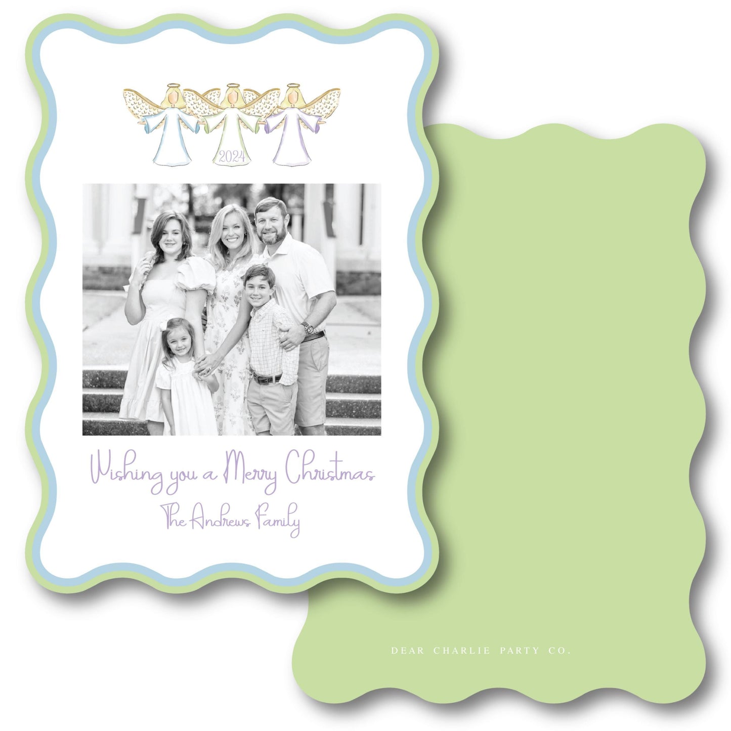 Heavenly Hues Wavy Die-Cut Holiday Card, Holiday Cards, Printed Holiday Cards, Christmas Cards