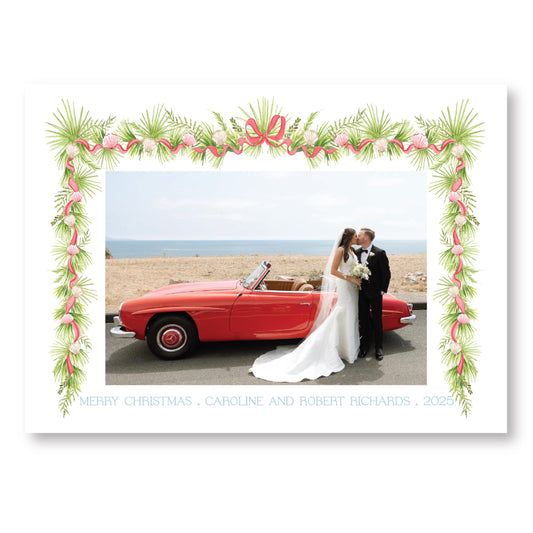 Holiday in the Sun Card in Red Horizontal | 5x7 Holiday Photo Card with Envelope