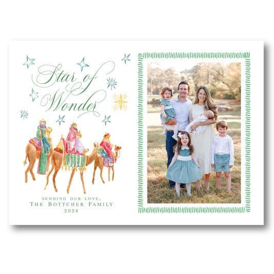 a christmas card with a picture of a family