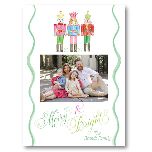 a christmas card with an image of a family