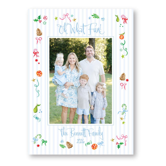 Christmas Confetti Stripes | 5x7 Card with Envelope | 2026 Holiday Card