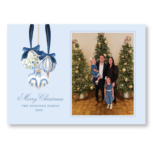 Holiday Blues Card | 5x7 Holiday Photo Card with Envelope