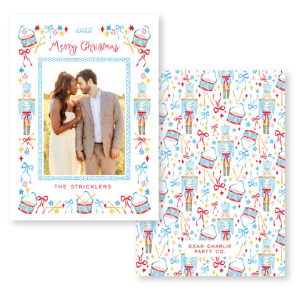 Santa's Soldier Blue | Holiday Photo Card