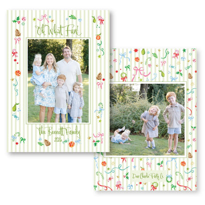Christmas Confetti Stripes | 5x7 Card with Envelope | 2026 Holiday Card