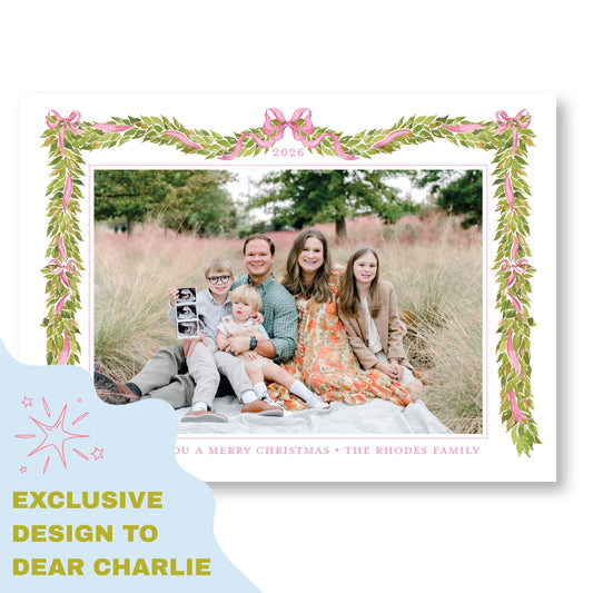 Merry Little Garland Pink Horizontal | 2026 Exclusive Art Holiday Card