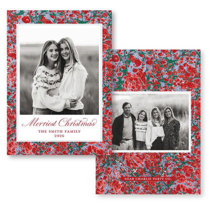 Merry Marble Green Blue and Red | 2026 Holiday Card